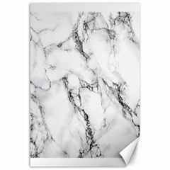 White Marble Stone Print Canvas 24  X 36  by Dushan