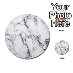 White Marble Stone Print Multi-purpose Cards (round)  by Dushan