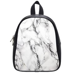 White Marble Stone Print School Bags (small)  by Dushan