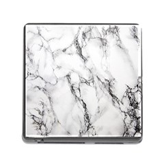 White Marble Stone Print Memory Card Reader (square)