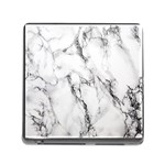 White Marble Stone Print Memory Card Reader (Square) Front