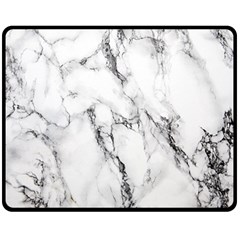 White Marble Stone Print Fleece Blanket (medium)  by Dushan