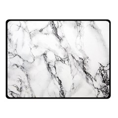 White Marble Stone Print Fleece Blanket (small) by Dushan