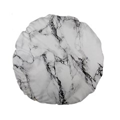 White Marble Stone Print Standard 15  Premium Round Cushions by Dushan