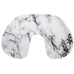 White Marble Stone Print Travel Neck Pillows Front