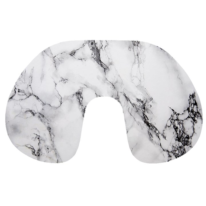 White Marble Stone Print Travel Neck Pillows