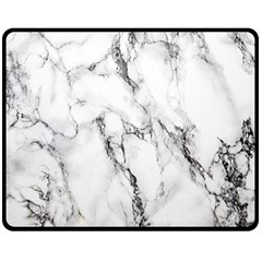 White Marble Stone Print Double Sided Fleece Blanket (medium) 