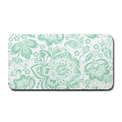 Mint Green And White Baroque Floral Pattern Medium Bar Mats by Dushan