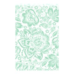 Mint Green And White Baroque Floral Pattern Shower Curtain 48  X 72  (small)  by Dushan