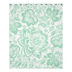 Mint Green And White Baroque Floral Pattern Shower Curtain 60  X 72  (medium)  by Dushan