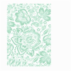 Mint Green And White Baroque Floral Pattern Large Garden Flag (two Sides) by Dushan