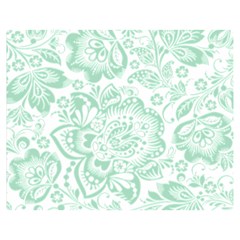 Mint Green And White Baroque Floral Pattern Double Sided Flano Blanket (medium)  by Dushan