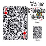 Black Floral Damasks Pattern Baroque Style Playing Cards 54 Designs  Front - Heart3