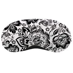 Black Floral Damasks Pattern Baroque Style Sleeping Masks by Dushan