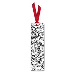 Black Floral Damasks Pattern Baroque Style Small Book Marks by Dushan