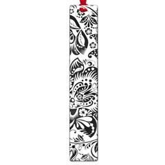 Black Floral Damasks Pattern Baroque Style Large Book Marks by Dushan