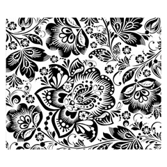 Black Floral Damasks Pattern Baroque Style Double Sided Flano Blanket (small)  by Dushan