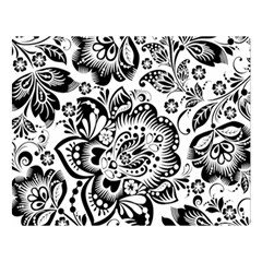 Black Floral Damasks Pattern Baroque Style Double Sided Flano Blanket (large)  by Dushan