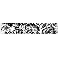 Black Floral Damasks Pattern Baroque Style Flano Scarf (large)  by Dushan