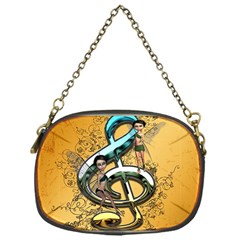 Music, Clef With Fairy And Floral Elements Chain Purses (one Side)  by FantasyWorld7