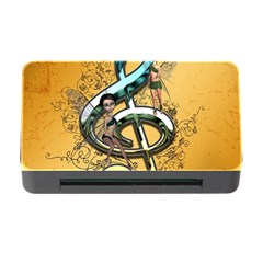 Music, Clef With Fairy And Floral Elements Memory Card Reader With Cf by FantasyWorld7