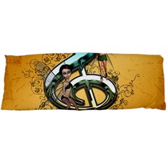 Music, Clef With Fairy And Floral Elements Body Pillow Cases Dakimakura (two Sides)  by FantasyWorld7