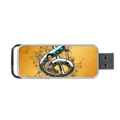 Music, Clef With Fairy And Floral Elements Portable Usb Flash (two Sides) by FantasyWorld7