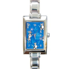 Funny, Cute Playing Cats With Stras Rectangle Italian Charm Watches by FantasyWorld7