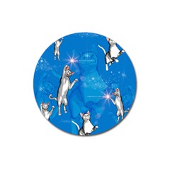 Funny, Cute Playing Cats With Stras Magnet 3  (round) by FantasyWorld7