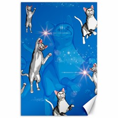 Funny, Cute Playing Cats With Stras Canvas 24  X 36  by FantasyWorld7