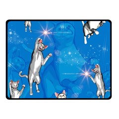 Funny, Cute Playing Cats With Stras Fleece Blanket (small) by FantasyWorld7