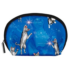 Funny, Cute Playing Cats With Stras Accessory Pouches (large)  by FantasyWorld7