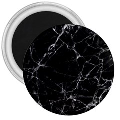 Black Marble Stone Pattern 3  Magnets by Dushan