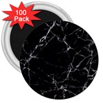 Black marble Stone pattern 3  Magnets (100 pack) Front