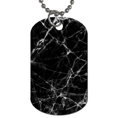 Black Marble Stone Pattern Dog Tag (two Sides) by Dushan