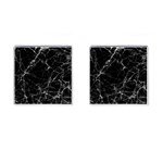 Black marble Stone pattern Cufflinks (Square) Front(Pair)