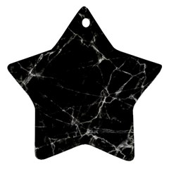 Black Marble Stone Pattern Star Ornament (two Sides)  by Dushan