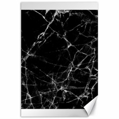 Black Marble Stone Pattern Canvas 24  X 36  by Dushan