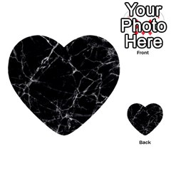 Black Marble Stone Pattern Multi-purpose Cards (heart)  by Dushan