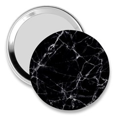 Black Marble Stone Pattern 3  Handbag Mirrors by Dushan