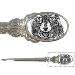 Intricate Elegant Wolf Head Illustration Letter Openers by Dushan