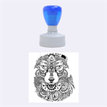 Intricate elegant wolf head illustration Rubber Round Stamps (Medium) 1.5 x1.5  Stamp