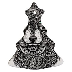 Intricate Elegant Wolf Head Illustration Ornament (christmas Tree)