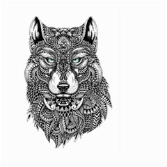 Intricate Elegant Wolf Head Illustration Large Garden Flag (two Sides) by Dushan