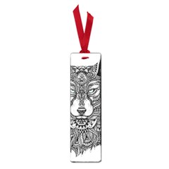 Intricate Elegant Wolf Head Illustration Small Book Marks by Dushan