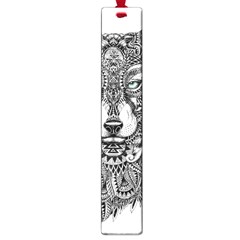 Intricate Elegant Wolf Head Illustration Large Book Marks by Dushan