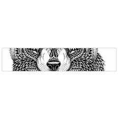 Intricate Elegant Wolf Head Illustration Flano Scarf (small)  by Dushan