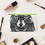 Intricate elegant wolf head illustration Cosmetic Bag (XS) Front