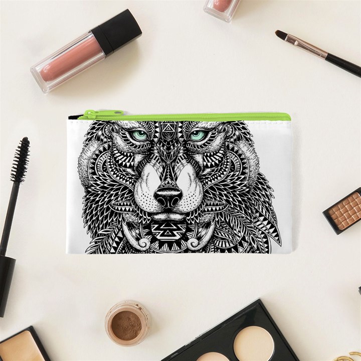 Intricate elegant wolf head illustration Cosmetic Bag (XS)