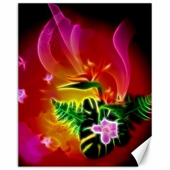 Awesome F?owers With Glowing Lines Canvas 16  X 20   by FantasyWorld7